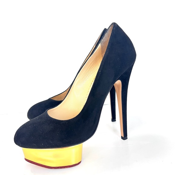 CHARLOTTE OLYMPIA DOLLY Suede Pumps - Picture 6 of 7